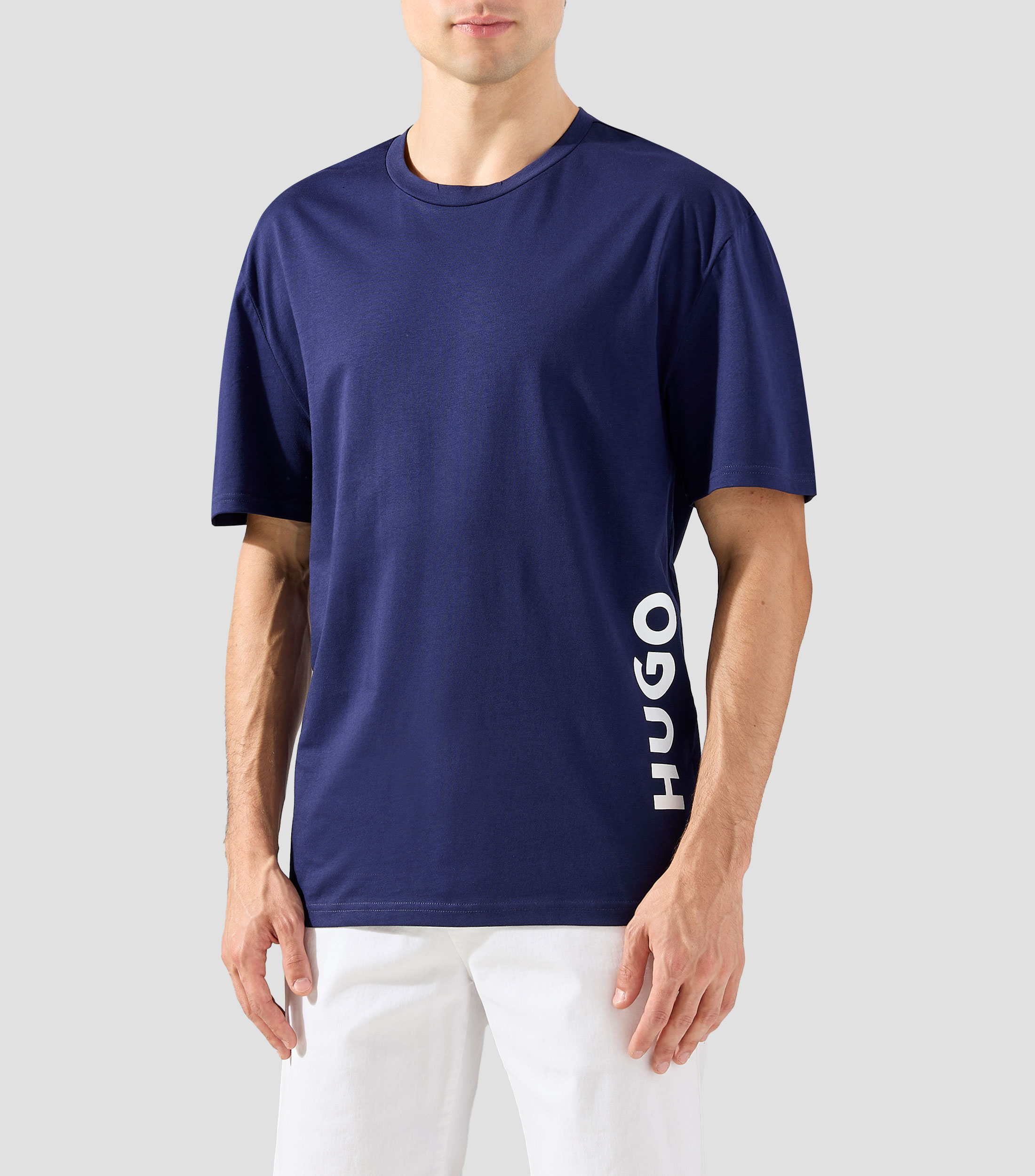 Playera de cuello redondo con manga corta estampada Hombre